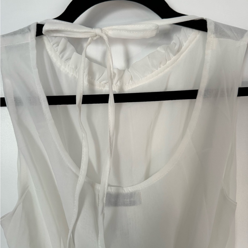 NWT Abercrombie & Fitch Cream Sheer Maxi Dress - Picture 4 of 4